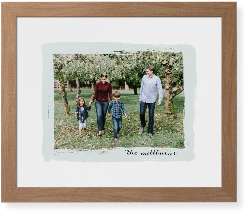 Brush Stroke Border Framed Print, Natural, Contemporary, White, White, Single piece, 16x20, Gray, air