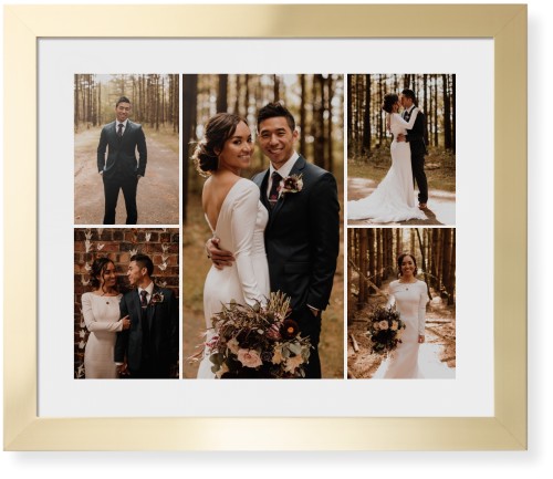 Gallery of Five Framed Print, Matte Gold, Contemporary, White, White, Single piece, 16x20, Multicolor, multi