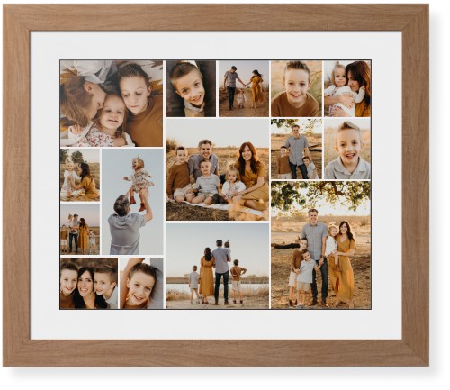 Gallery of Fifteen Framed Print, Natural, Contemporary, Black, White, Single piece, 16x20, Multicolor