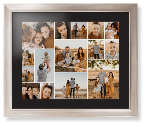 Gallery of Fifteen Framed Print, Metallic, Modern, Black, Black, Single piece, 16x20, Multicolor, multi