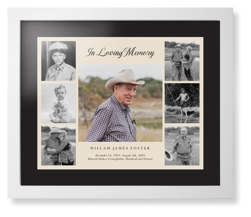 Gallery of Seven Memorial Framed Print, White, Contemporary, Black, Black, Single piece, 16x20, Multicolor, multi