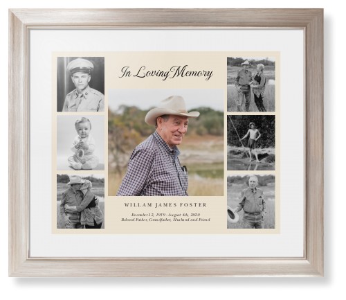 Gallery of Seven Memorial Framed Print, Metallic, Modern, White, White, Single piece, 16x20, Multicolor