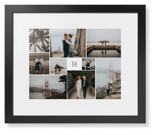 Classic Monogram Gallery of Nine Framed Print, Black, Contemporary, None, White, Single piece, 16x20, Multicolor, multi