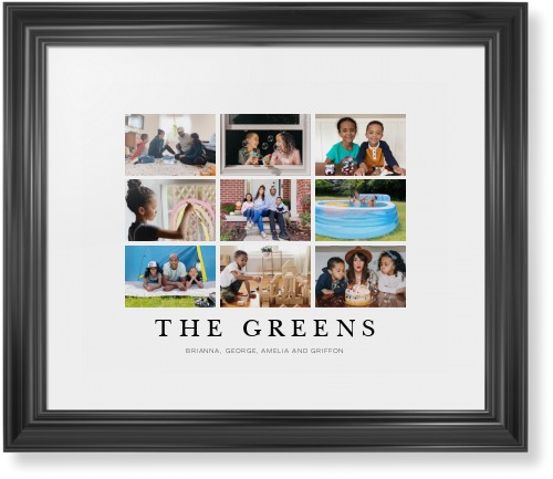 Modern Grid Gallery of Nine Framed Print, Black, Classic, None, White, Single piece, 16x20, Multicolor