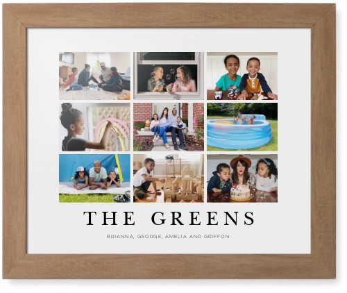 Modern Grid Gallery of Nine Framed Print, Natural, Contemporary, None, None, Single piece, 16x20, Multicolor