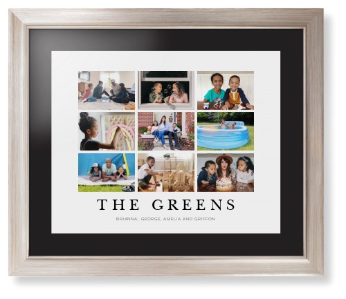 Modern Grid Gallery of Nine Framed Print, Metallic, Modern, Black, Black, Single piece, 16x20, Multicolor, multi