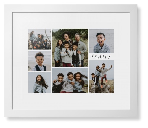 Rustic Picture Gallery Collage Of Seven Framed Print, White, Contemporary, White, White, Single piece, 16x20, Multicolor, multi