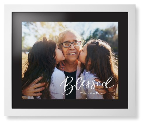 Contemporary Blessed Letters Framed Print, White, Contemporary, Black, Black, Single piece, 16x20, White