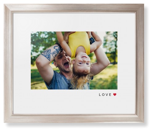 Modern Love Heart Framed Print, Metallic, Modern, None, White, Single piece, 16x20, White, white