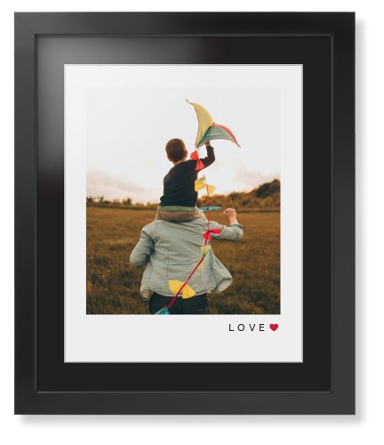 Modern Love Heart Portrait Framed Print, Black, Contemporary, White, Black, Single piece, 16x20, White, white