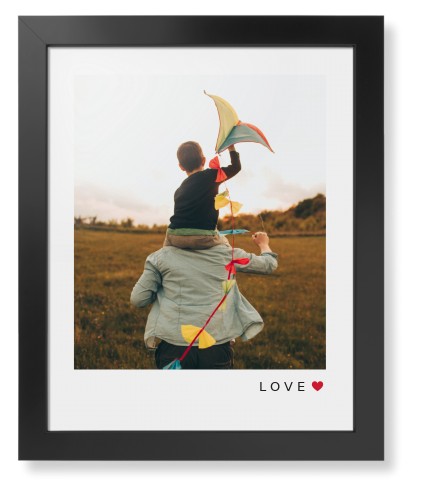 Modern Love Heart Portrait Framed Print, Black, Contemporary, None, None, Single piece, 16x20, White, white