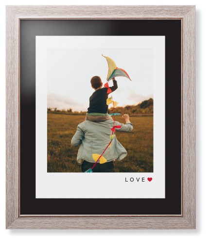 Modern Love Heart Portrait Framed Print, Rustic, Modern, None, Black, Single piece, 16x20, White