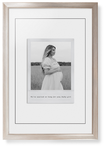 Simple Photo Frame Framed Print, Metallic, Modern, Black, White, Single piece, 20x30, White, white