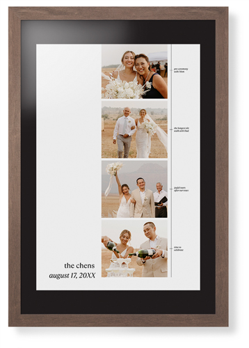 First Year Timeline Framed Print, Walnut, Contemporary, Black, Black, Single piece, 20x30, White