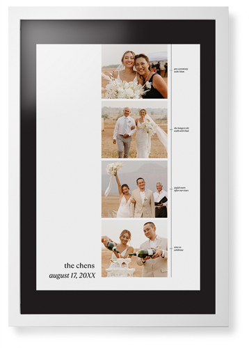 First Year Timeline Framed Print, White, Contemporary, Black, Black, Single piece, 20x30, White