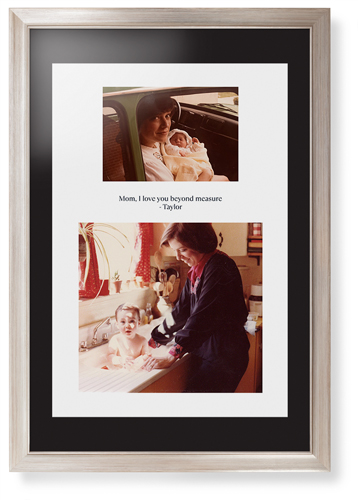 Oval Vignette Portrait Framed Print, Metallic, Modern, Black, Black, Single piece, 20x30, White, white