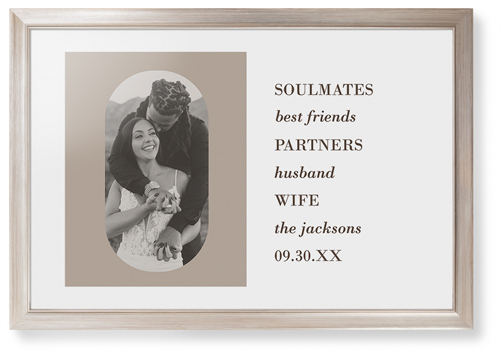 Traits of the Best Framed Print, Metallic, Modern, White, White, Single piece, 20x30, Beige, rye