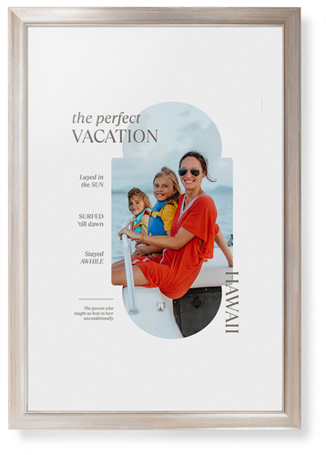 Travel Infographic Framed Print, Metallic, Modern, None, White, Single piece, 20x30, Gray, ash