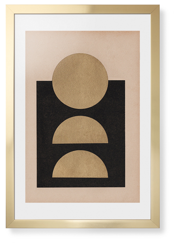 Muted Shapes Framed Print, Matte Gold, Contemporary, None, White, Single piece, 20x30, Multicolor