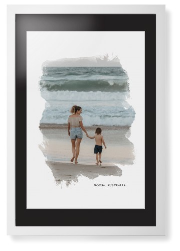 Brushed Moments Framed Print, White, Contemporary, White, Black, Single piece, 20x30, White