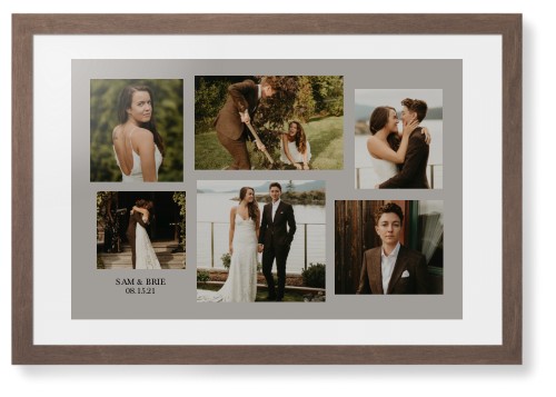 Gallery Collage of Six Framed Print, Walnut, Contemporary, White, White, Single piece, 20x30, Multicolor