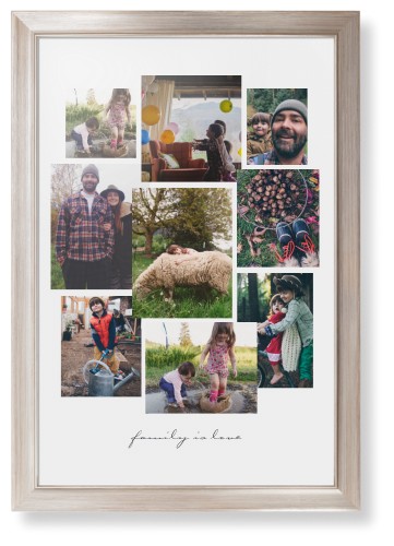 Gallery Collage of Nine Framed Print, Metallic, Modern, None, None, Single piece, 20x30, White