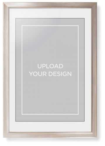 Upload Your Own Design Portrait Framed Print, Metallic, Modern, Black, White, Single piece, 20x30, Multicolor
