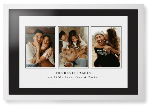 Classic Trio Framed Print, White, Contemporary, White, Black, Single piece, 20x30, White