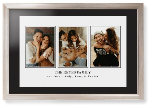 Classic Trio Framed Print, Metallic, Modern, Black, Black, Single piece, 20x30, White, white