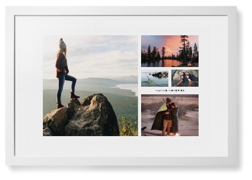 Hero Collage Framed Print, White, Contemporary, White, White, Single piece, 20x30, Multicolor