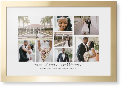 Clean Gallery Collage of Eight Framed Print, Matte Gold, Contemporary, None, None, Single piece, 20x30, Multicolor
