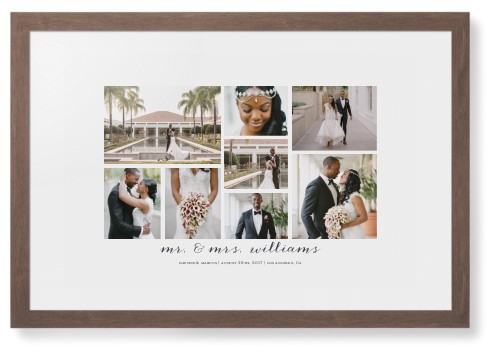 Clean Gallery Collage of Eight Framed Print, Walnut, Contemporary, None, White, Single piece, 20x30, Multicolor