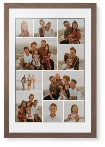 Gallery of Ten Framed Print, Walnut, Contemporary, Black, White, Single piece, 20x30, Multicolor