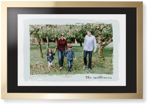 Brush Stroke Border Framed Print, Matte Gold, Contemporary, Black, Black, Single piece, 20x30, Gray