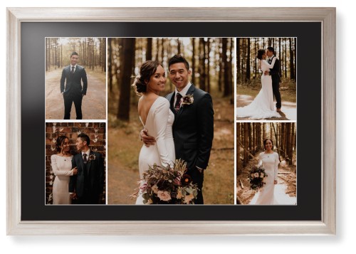 Gallery of Five Framed Print, Metallic, Modern, White, Black, Single piece, 20x30, Multicolor