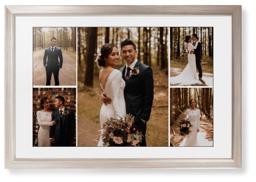 Gallery of Five Framed Print, Metallic, Modern, Black, White, Single piece, 20x30, Multicolor