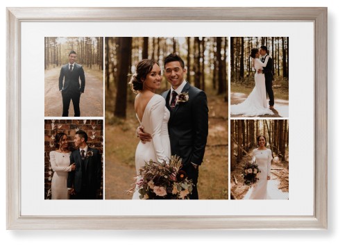Gallery of Five Framed Print, Metallic, Modern, White, White, Single piece, 20x30, Multicolor