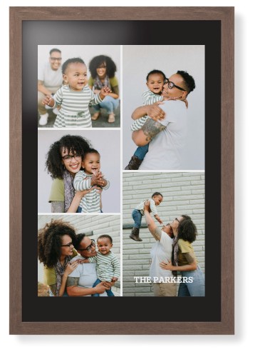 Gallery of Five Portrait Framed Print, Walnut, Contemporary, Black, Black, Single piece, 20x30, Multicolor