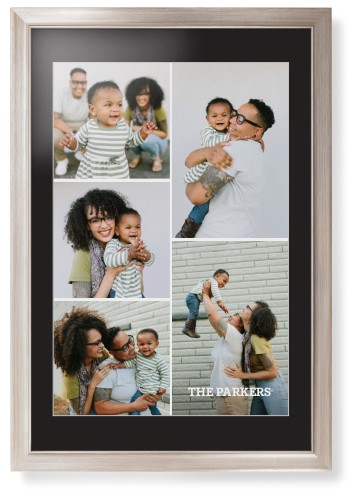 Gallery of Five Portrait Framed Print, Metallic, Modern, White, Black, Single piece, 20x30, Multicolor