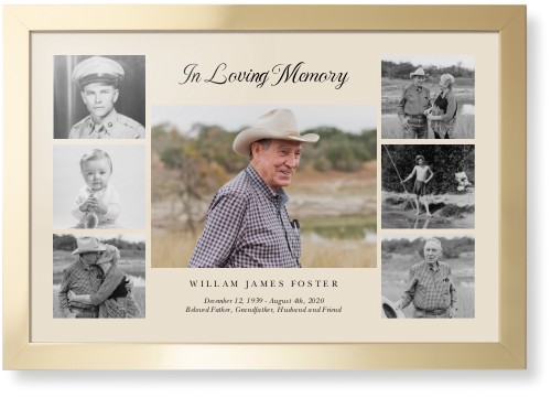 Gallery of Seven Memorial Framed Print, Matte Gold, Contemporary, None, None, Single piece, 20x30, Multicolor, multi