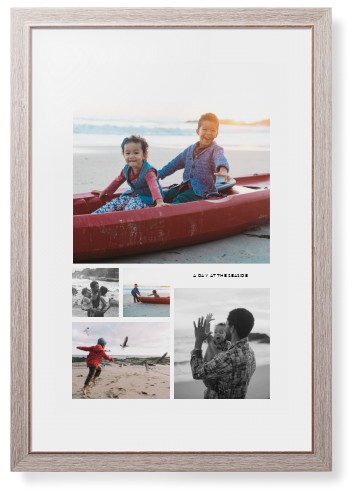 Hero Collage Portrait Framed Print, Rustic, Modern, White, White, Single piece, 20x30, Multicolor, multi