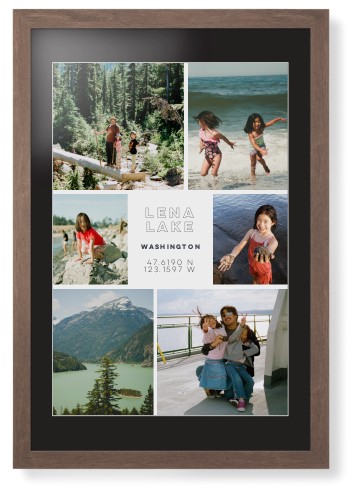 Modern Adventure Gallery Of Six Framed Print, Walnut, Contemporary, White, Black, Single piece, 20x30, Multicolor