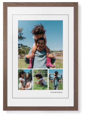 Modern Hero Gallery Of Four Portrait Framed Print, Walnut, Contemporary, Black, White, Single piece, 20x30, Multicolor