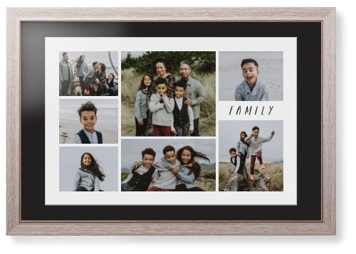 Rustic Picture Gallery Collage Of Seven Framed Print, Rustic, Modern, White, Black, Single piece, 20x30, Multicolor