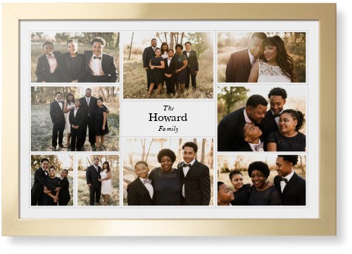 Modern Family Collage Framed Print, Matte Gold, Contemporary, None, None, Single piece, 20x30, White, white