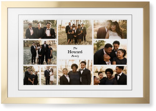 Modern Family Collage Framed Print, Matte Gold, Contemporary, Black, White, Single piece, 20x30, White