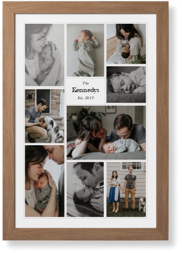 Modern Family Collage Portrait Framed Print, Natural, Contemporary, None, None, Single piece, 20x30, White, white