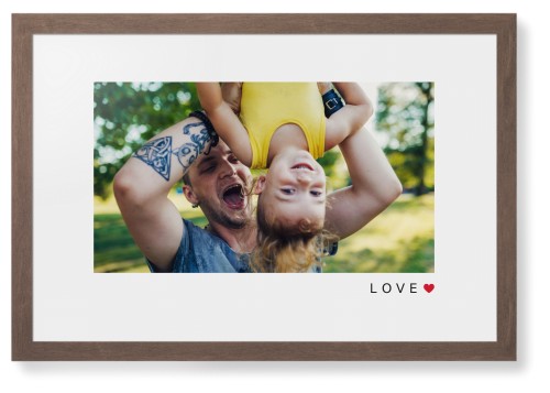 Modern Love Heart Framed Print, Walnut, Contemporary, White, White, Single piece, 20x30, White