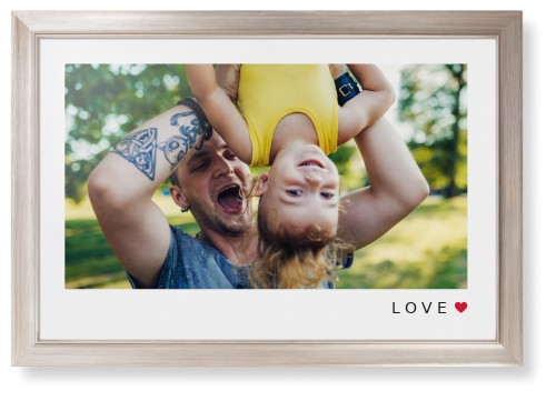 Modern Love Heart Framed Print, Metallic, Modern, None, None, Single piece, 20x30, White