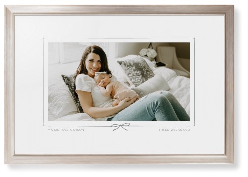 Whimsical Border of One Framed Print, Metallic, Modern, White, White, Single piece, 20x30, Gray